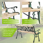 BIRCHTREE Garden Bench 3 Seater Cast Iron Legs