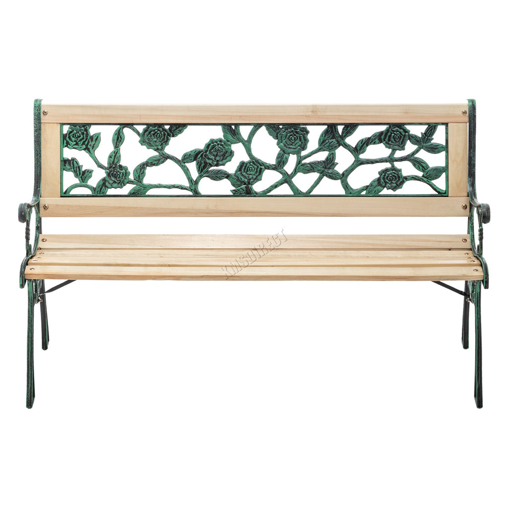 BIRCHTREE Garden Bench 3 Seater Cast Iron Legs