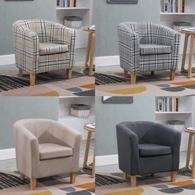 WestWood Linen Fabric Tub Chair TC03