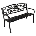 BIRCHTREE 3 Seater Garden Bench Seat Chair Slat Steel