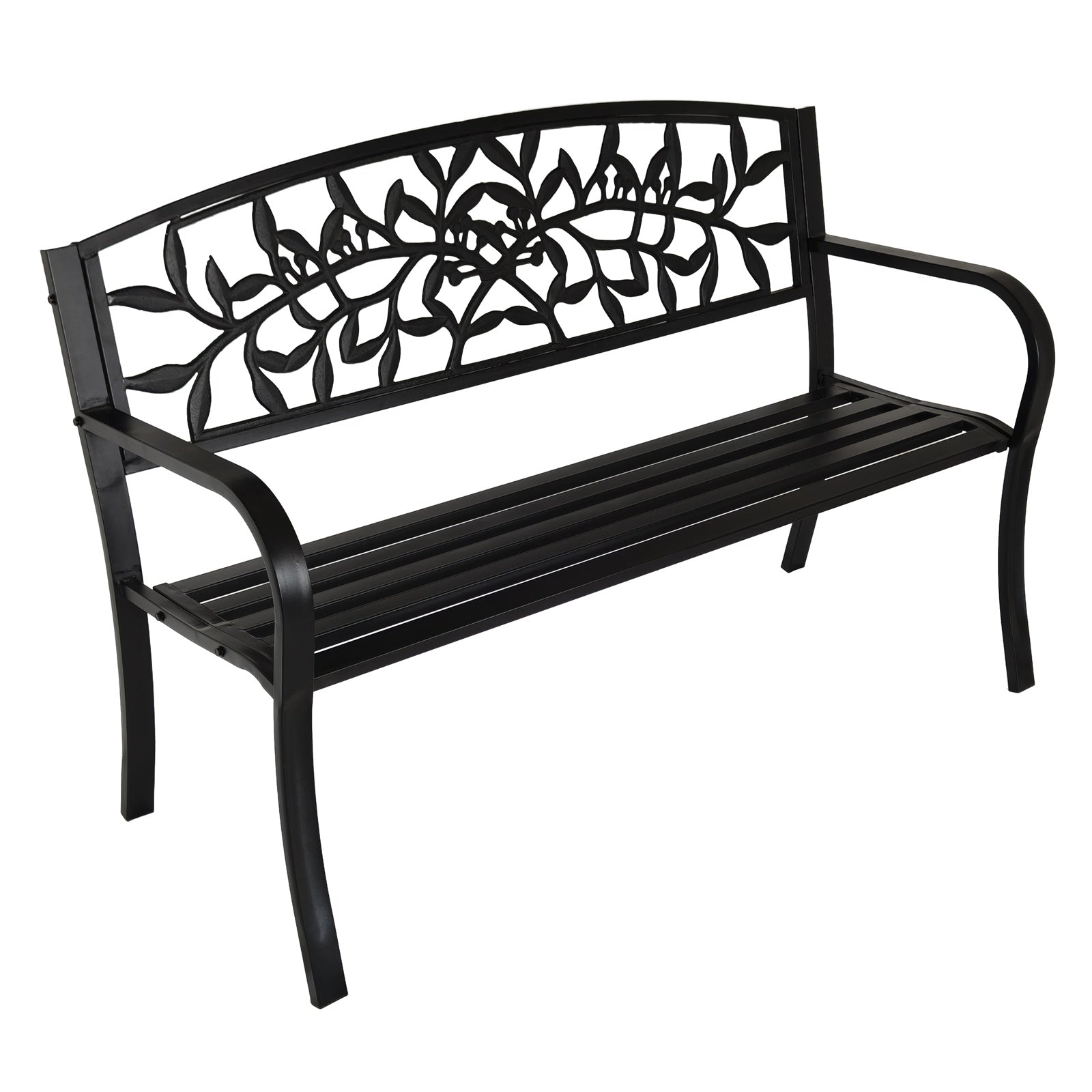 BIRCHTREE 3 Seater Garden Bench Seat Chair Slat Steel