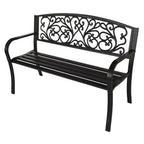 BIRCHTREE 3 Seater Garden Bench Seat Chair Slat Steel