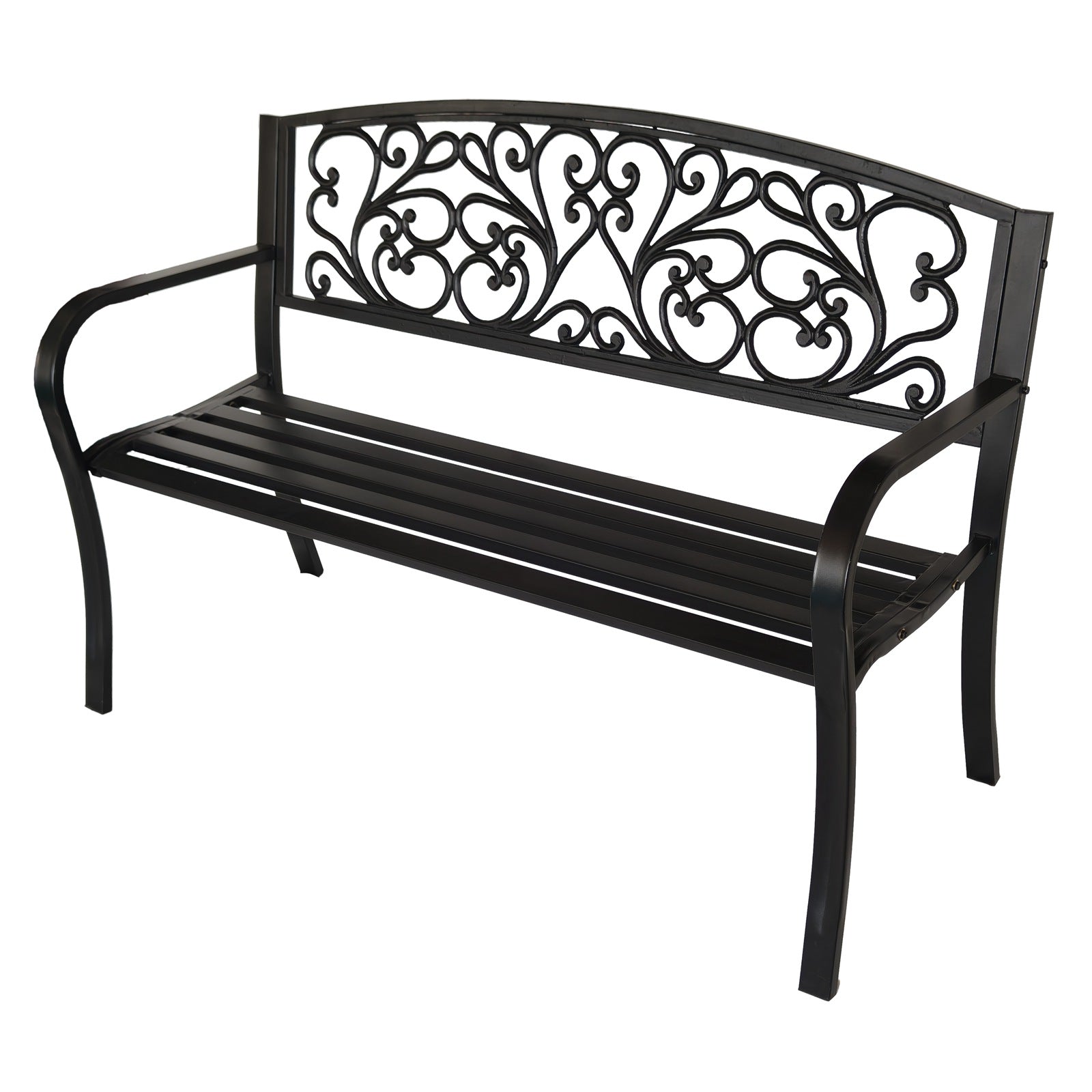 BIRCHTREE 3 Seater Garden Bench Seat Chair Slat Steel