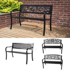 BIRCHTREE 3 Seater Garden Bench Seat Chair Slat Steel