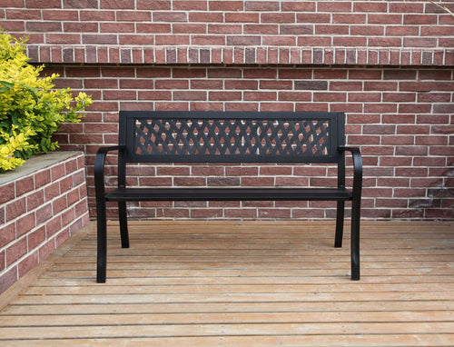 BIRCHTREE 3 Seater Garden Bench Seat Chair Slat Steel