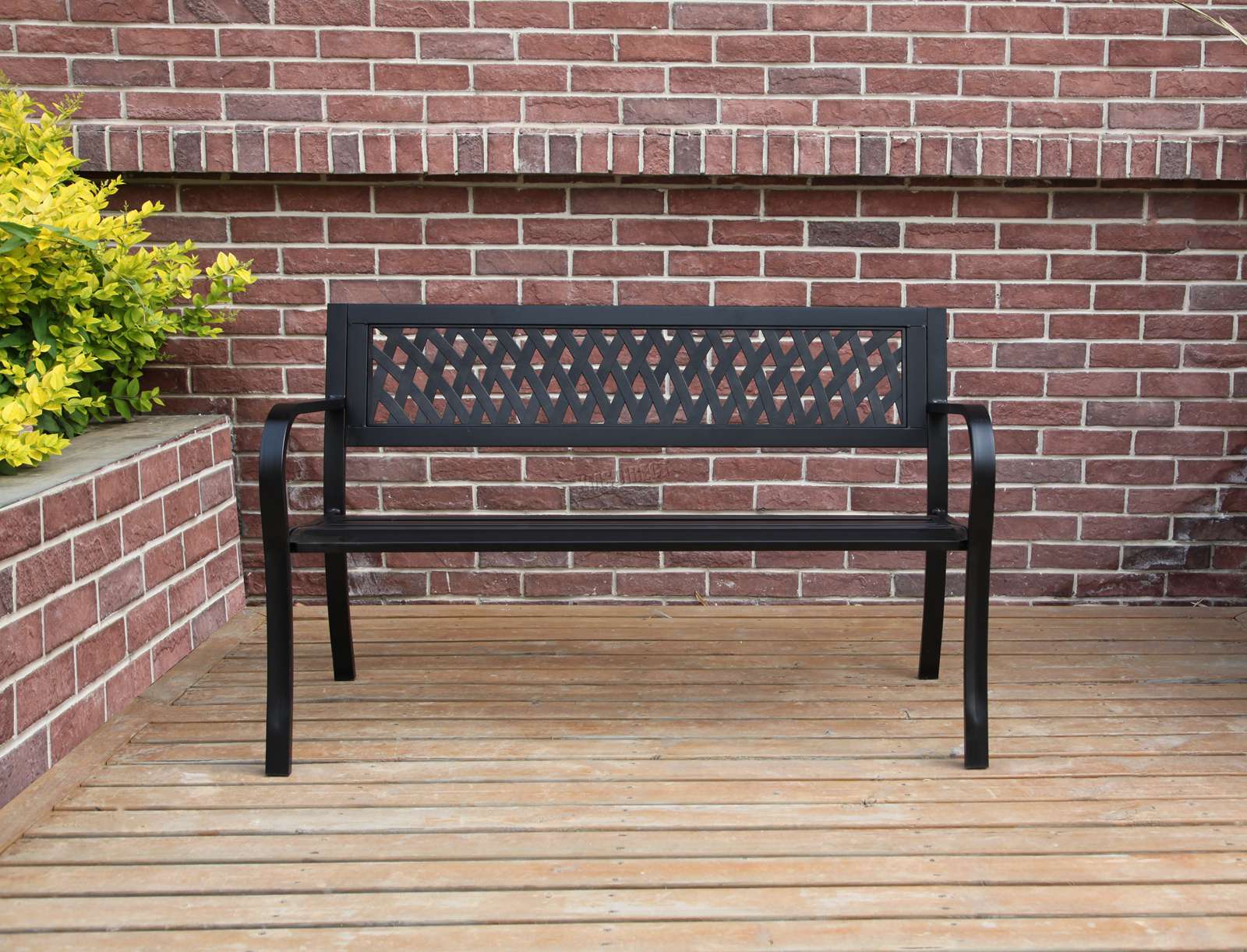 BIRCHTREE 3 Seater Garden Bench Seat Chair Slat Steel