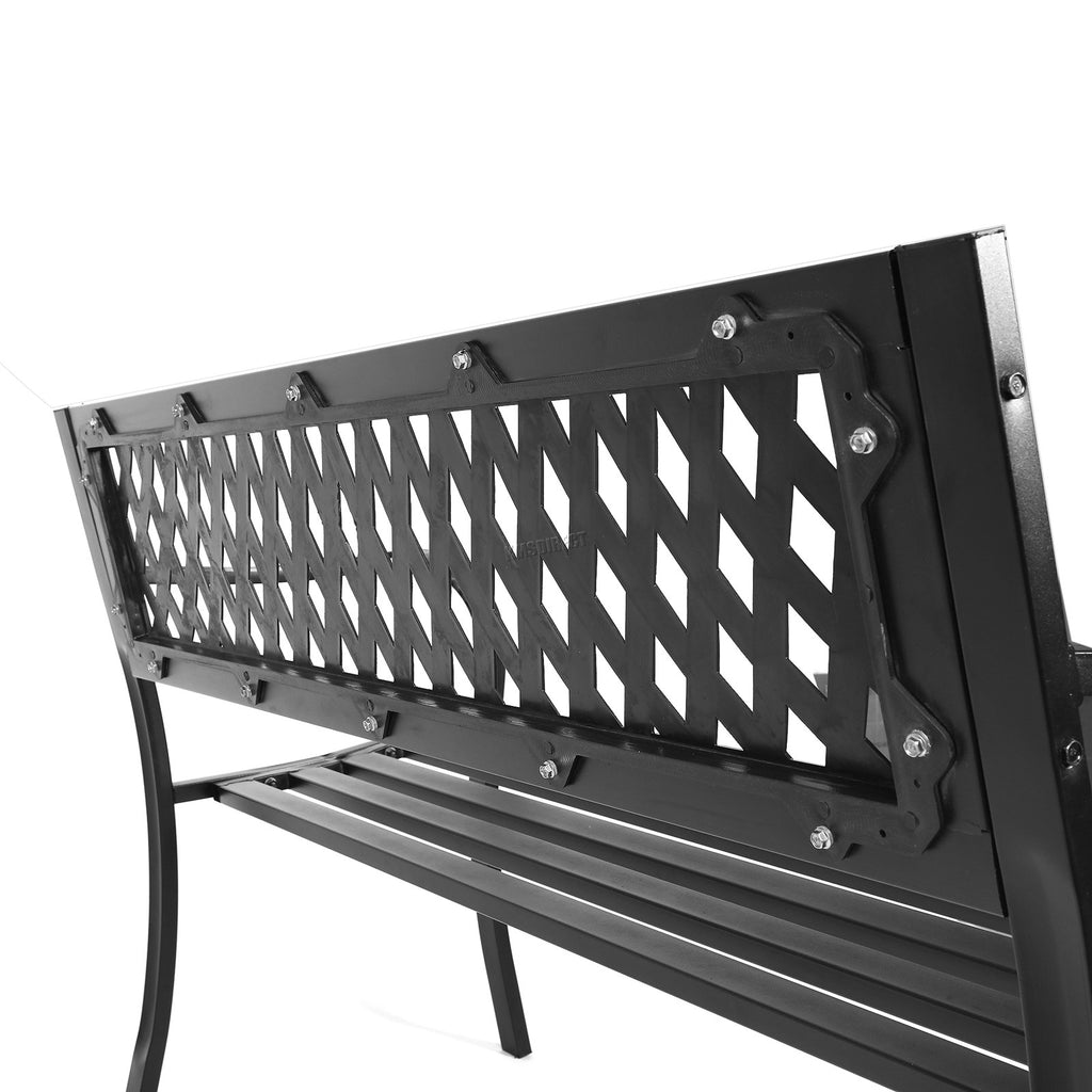 BIRCHTREE 3 Seater Garden Bench Seat Chair Slat Steel