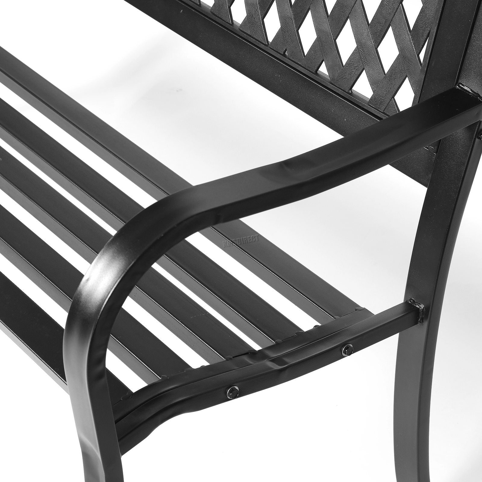BIRCHTREE 3 Seater Garden Bench Seat Chair Slat Steel