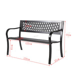 BIRCHTREE 3 Seater Garden Bench Seat Chair Slat Steel