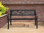 BIRCHTREE 3 Seater Garden Bench Seat Chair Slat Steel