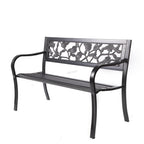 BIRCHTREE 3 Seater Garden Bench Seat Chair Slat Steel
