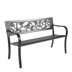 BIRCHTREE 3 Seater Garden Bench Seat Chair Slat Steel