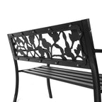 BIRCHTREE 3 Seater Garden Bench Seat Chair Slat Steel