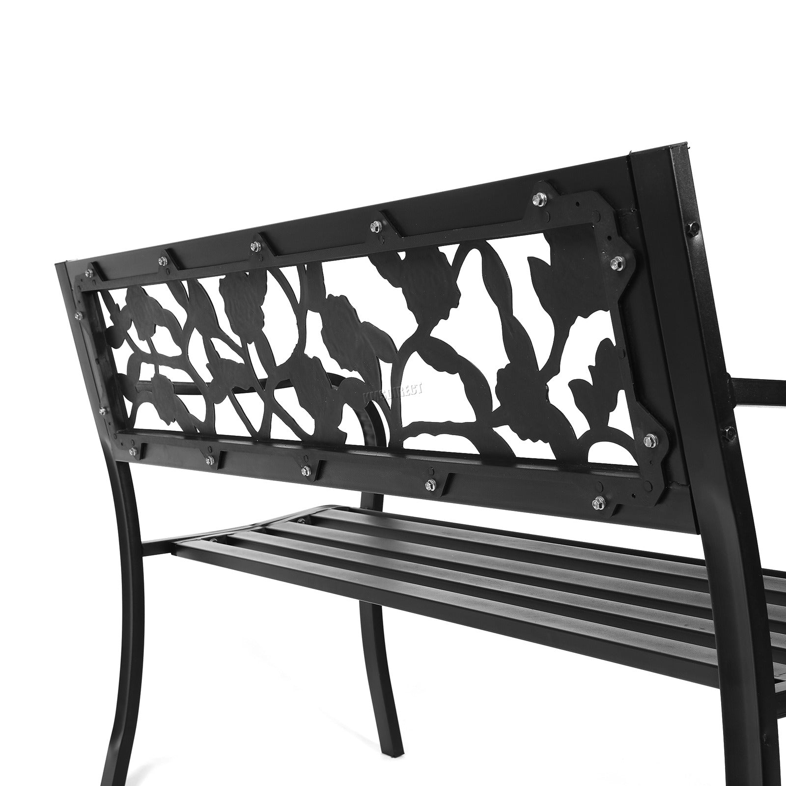 BIRCHTREE 3 Seater Garden Bench Seat Chair Slat Steel