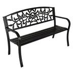 BIRCHTREE 3 Seater Garden Bench Seat Chair Slat Steel