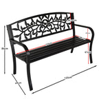 BIRCHTREE 3 Seater Garden Bench Seat Chair Slat Steel