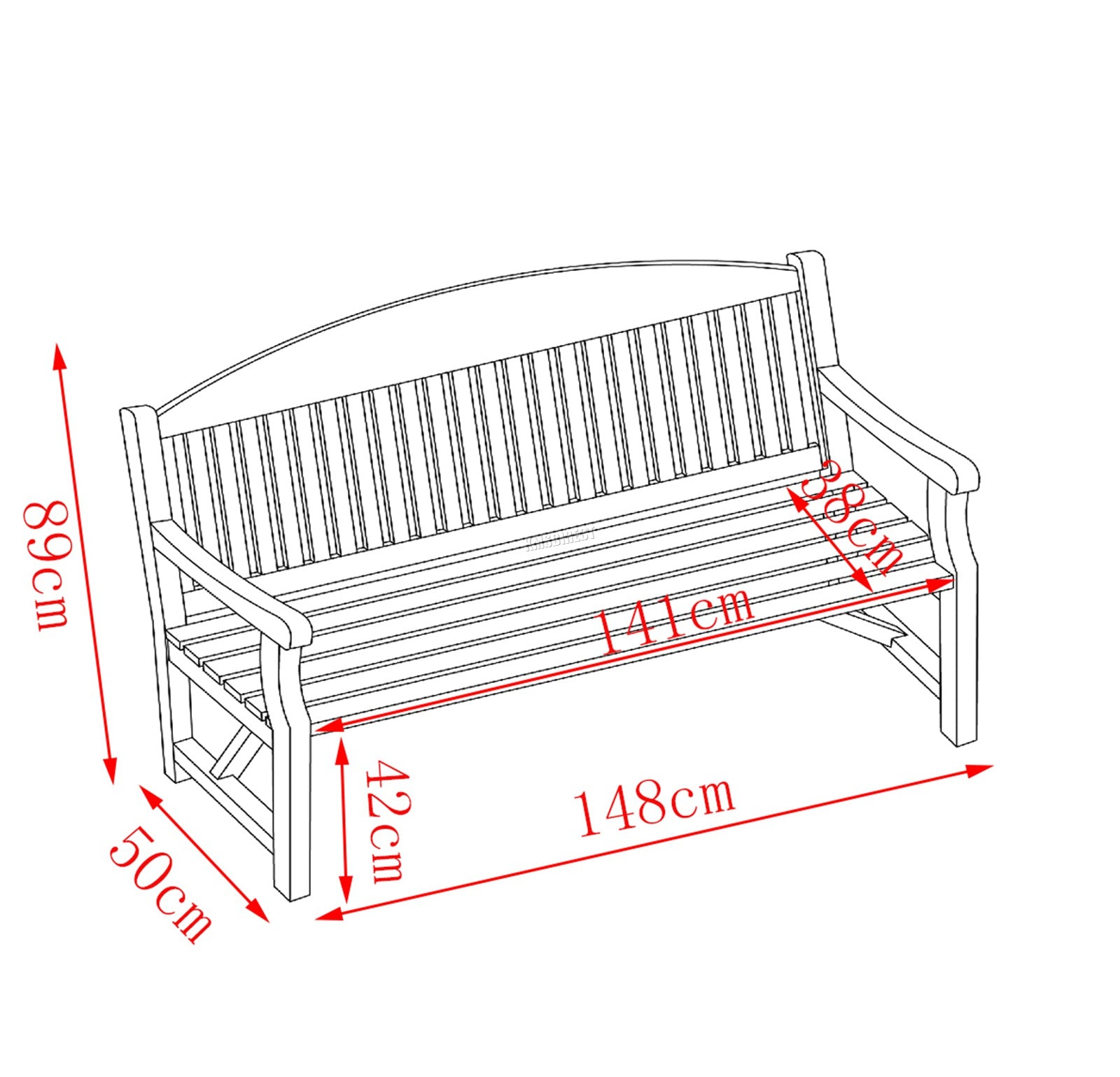 Birchtree Wooden Garden Bench WGB02