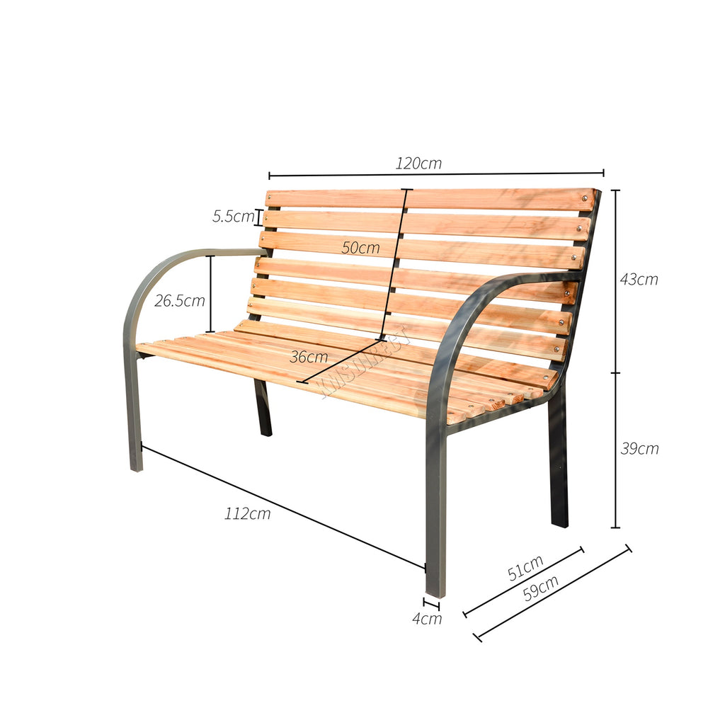 Birchtree Wood Slatted Garden Bench