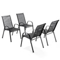 BIRCHTREE Garden Chairs Set of 4 Stackable