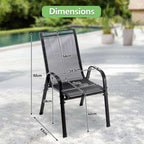 BIRCHTREE Garden Chairs Set of 4 Stackable
