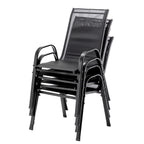 BIRCHTREE Garden Chairs Set of 4 Stackable