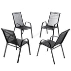 BIRCHTREE Garden Chairs Set of 4 Stackable