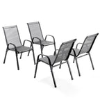 BIRCHTREE Garden Chairs Set of 4 Stackable