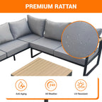 BIRCHTREE Garden Furniture Set GFS03 Grey