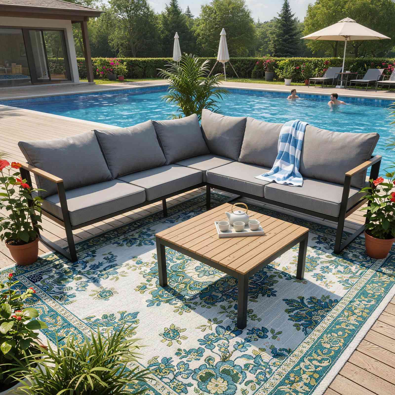 BIRCHTREE Garden Furniture Set GFS03 Grey