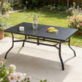 BIRCHTREE 144x94cm Garden Metal Table Black
