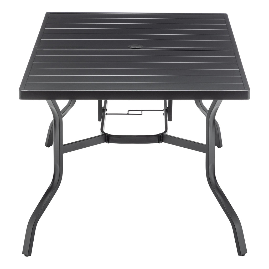 BIRCHTREE 144x94cm Garden Metal Table Black