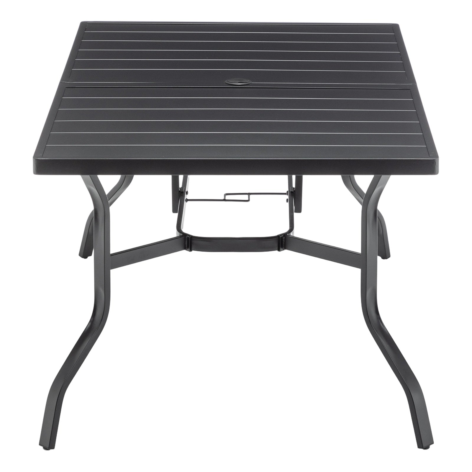 BIRCHTREE 144x94cm Garden Metal Table Black