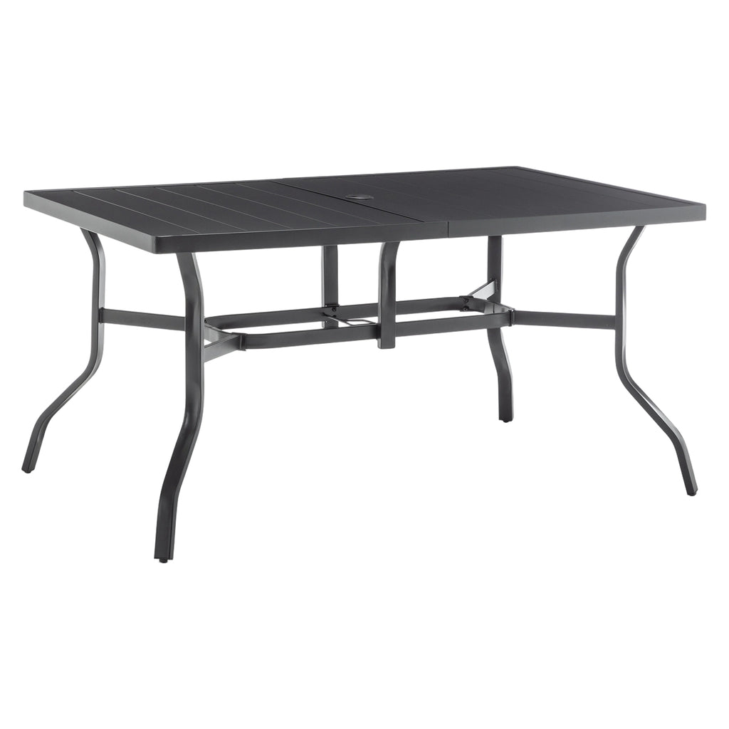 BIRCHTREE 144x94cm Garden Metal Table Black