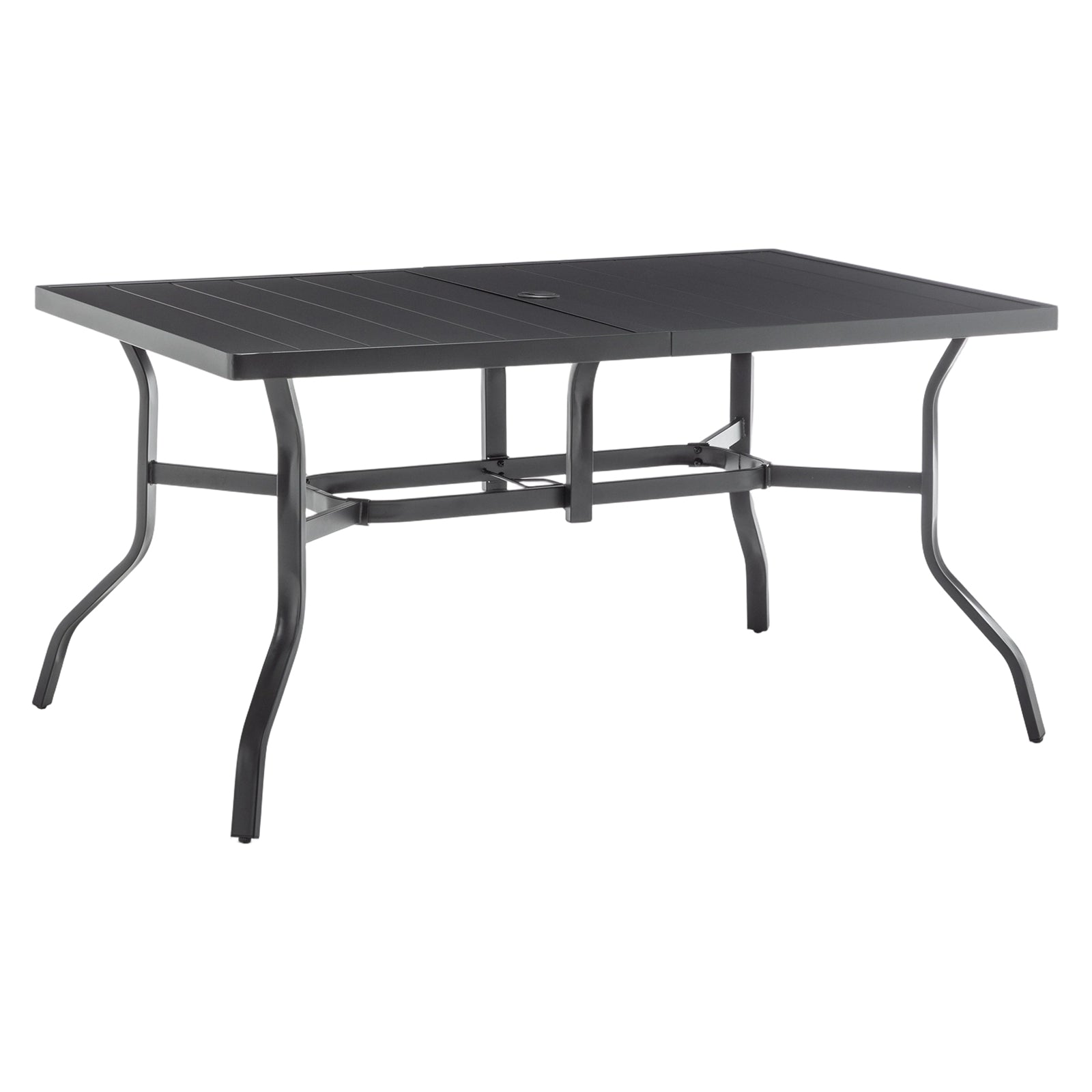 BIRCHTREE 144x94cm Garden Metal Table Black