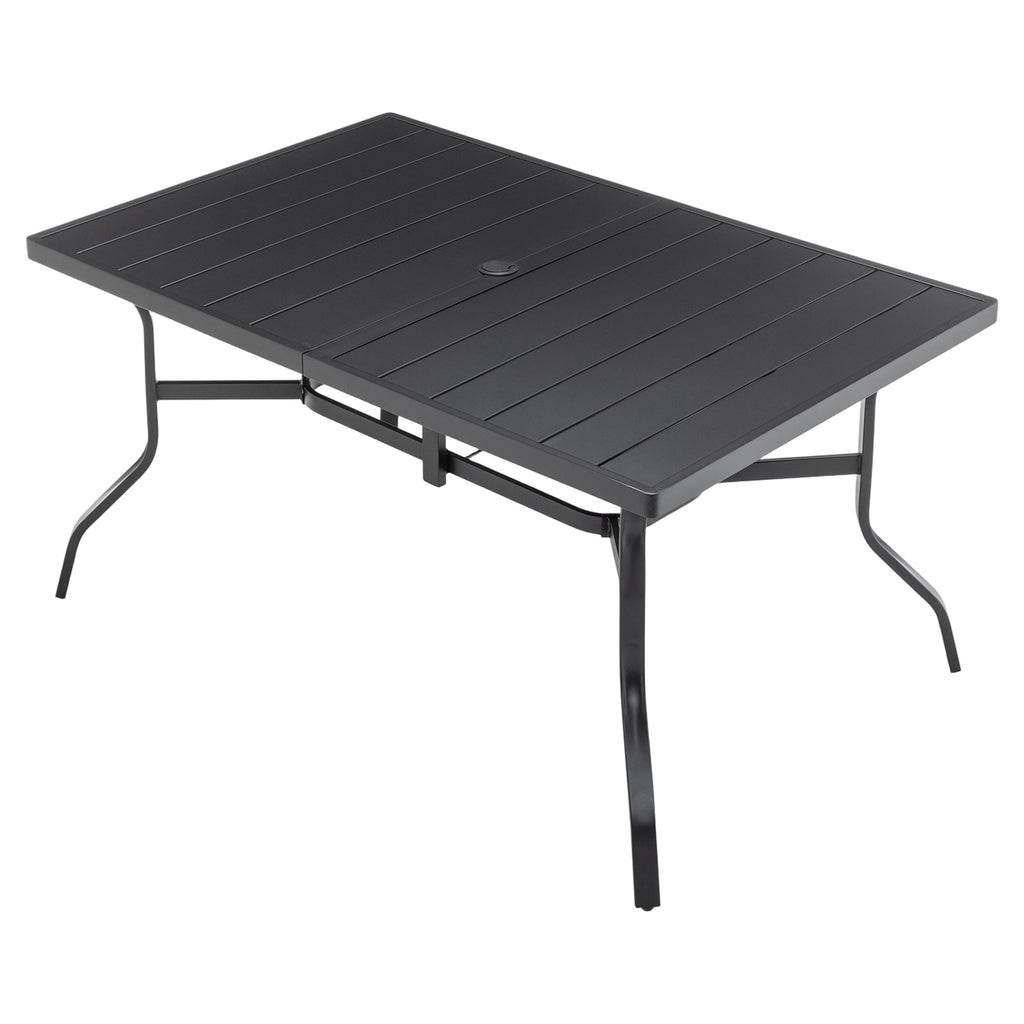 BIRCHTREE 144x94cm Garden Metal Table Black