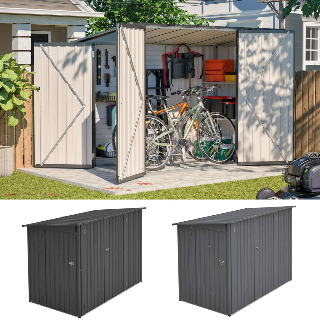 BIRCHTREE 4 x 8FT Bike Shed Metal Garden Shed Lockable