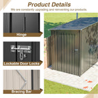 BIRCHTREE 4 x 8FT Bike Shed Metal Garden Shed Lockable