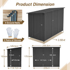 BIRCHTREE 4 x 8FT Bike Shed Metal Garden Shed Lockable