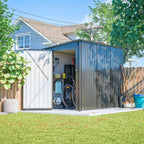 BIRCHTREE 4 x 8FT Bike Shed Metal Garden Shed Lockable