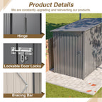 BIRCHTREE 4 x 8FT Bike Shed Metal Garden Shed Lockable