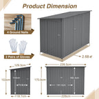 BIRCHTREE 4 x 8FT Bike Shed Metal Garden Shed Lockable