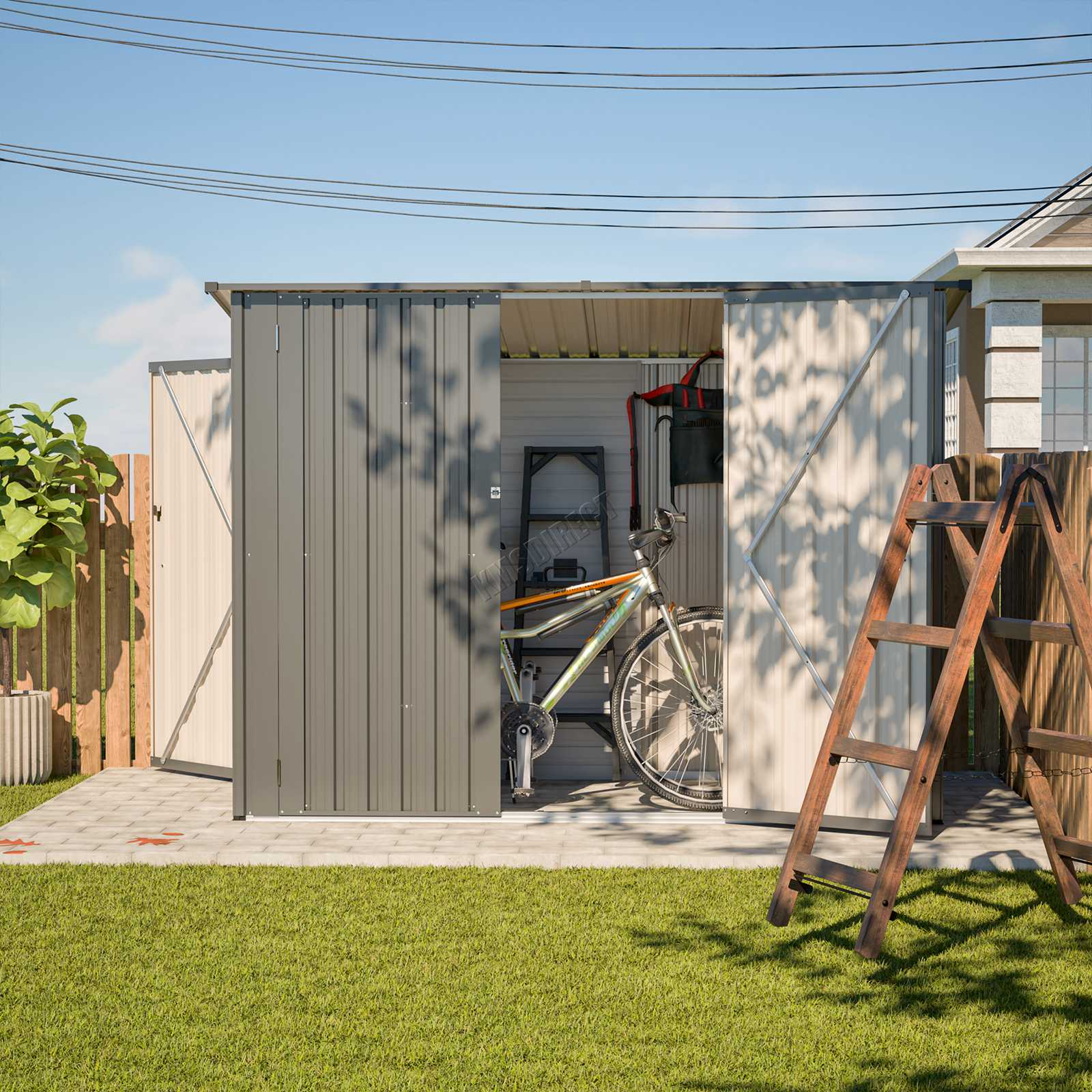 BIRCHTREE 4 x 8FT Bike Shed Metal Garden Shed Lockable