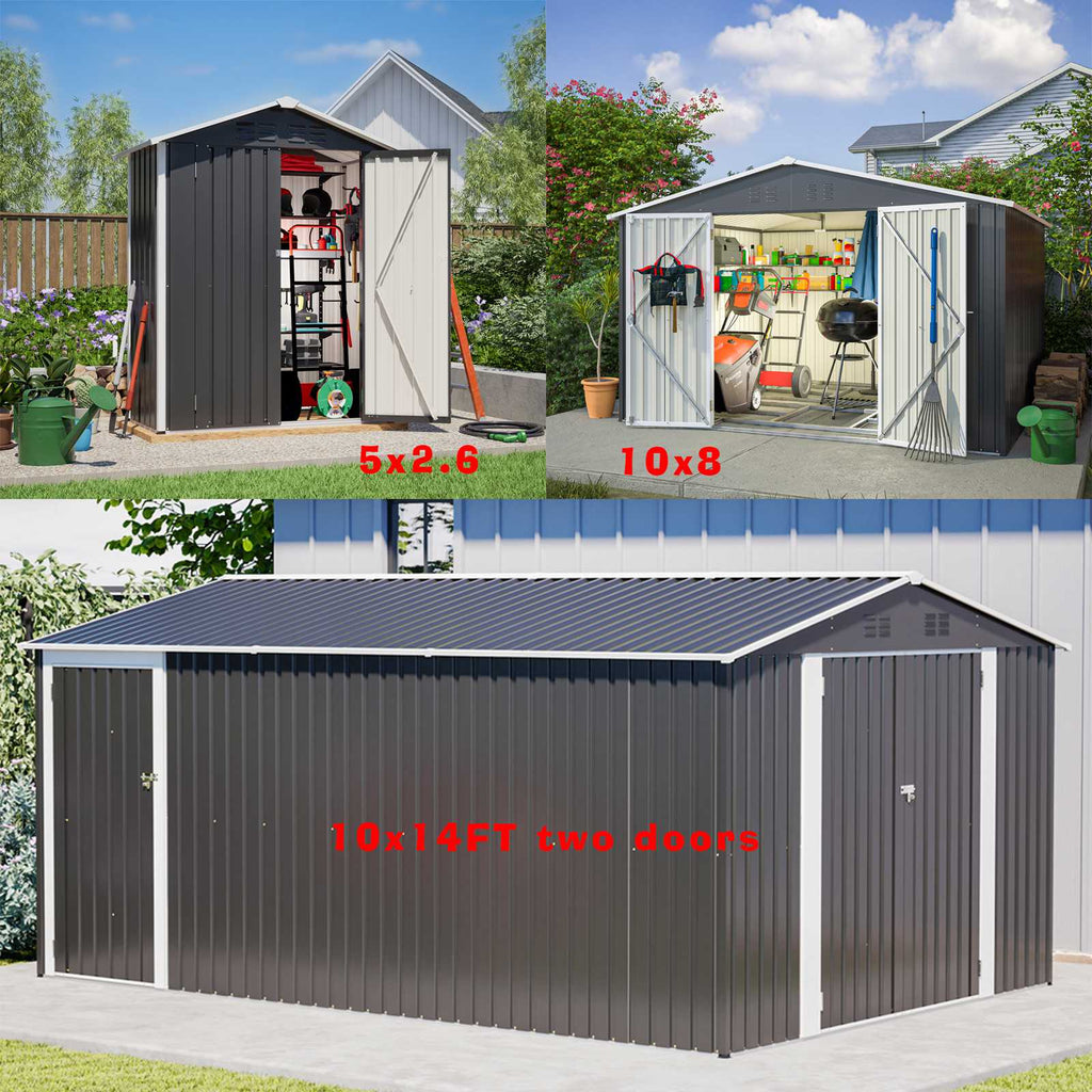 BIRCHTREE Garden Shed Metal Apex Roof