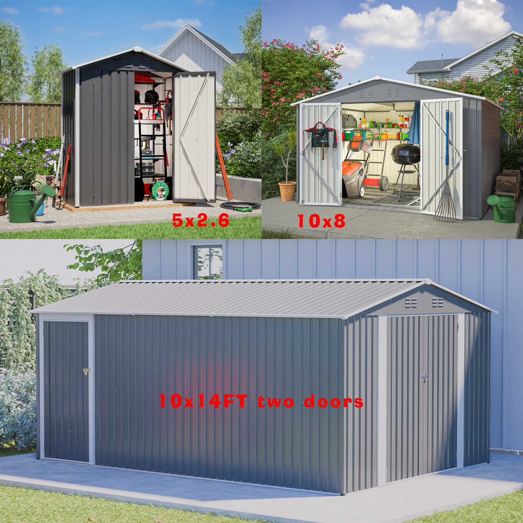 BIRCHTREE Garden Shed Metal Apex Roof