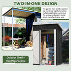 BIRCHTREE Garden Shed With Extended Roof 10x2.7FT