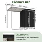 BIRCHTREE Garden Shed With Extended Roof 10x2.7FT