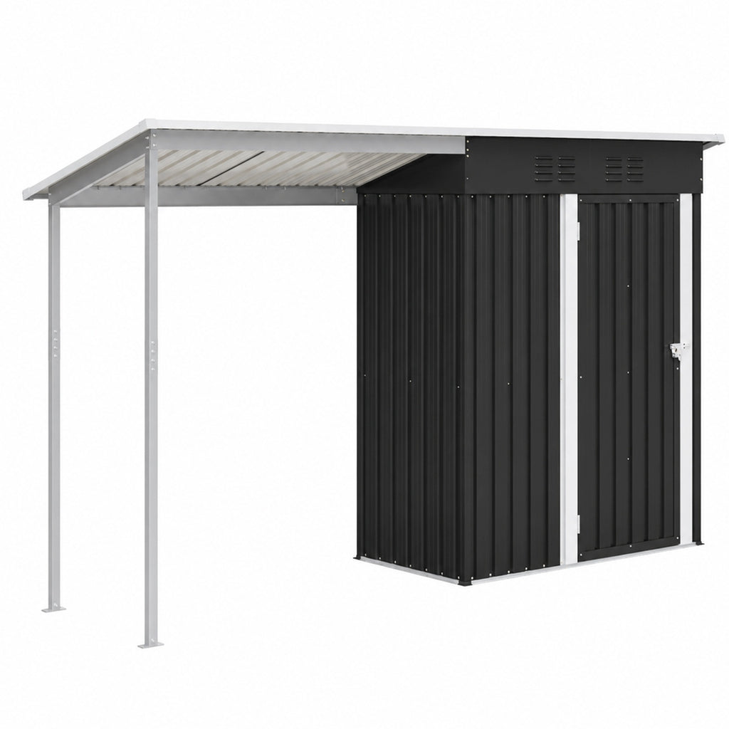 BIRCHTREE Garden Shed With Extended Roof 10x2.7FT