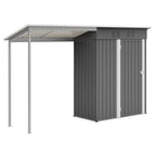 BIRCHTREE Garden Shed With Extended Roof 10x2.7FT