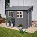 BIRCHTREE Lean To Garden Shed Metal Pent Roof