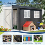 BIRCHTREE Lean To Garden Shed Metal Pent Roof